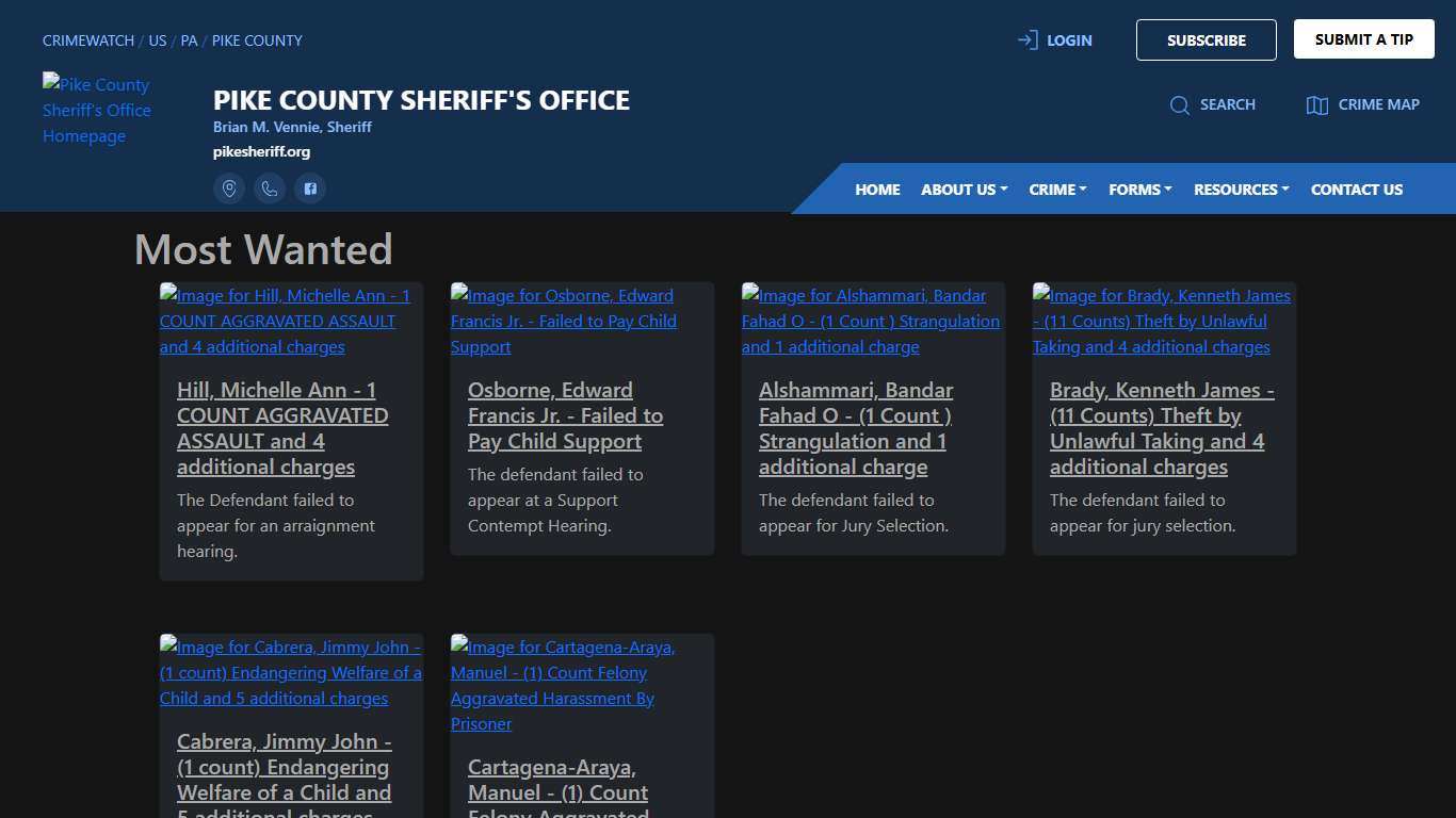 Most Wanted for Pike County Sheriff's Office CRIMEWATCH